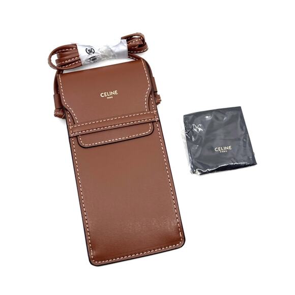 NEW!! Celine Sunglass Case Brown Leather, Box, Authentic - Picture 3 of 4